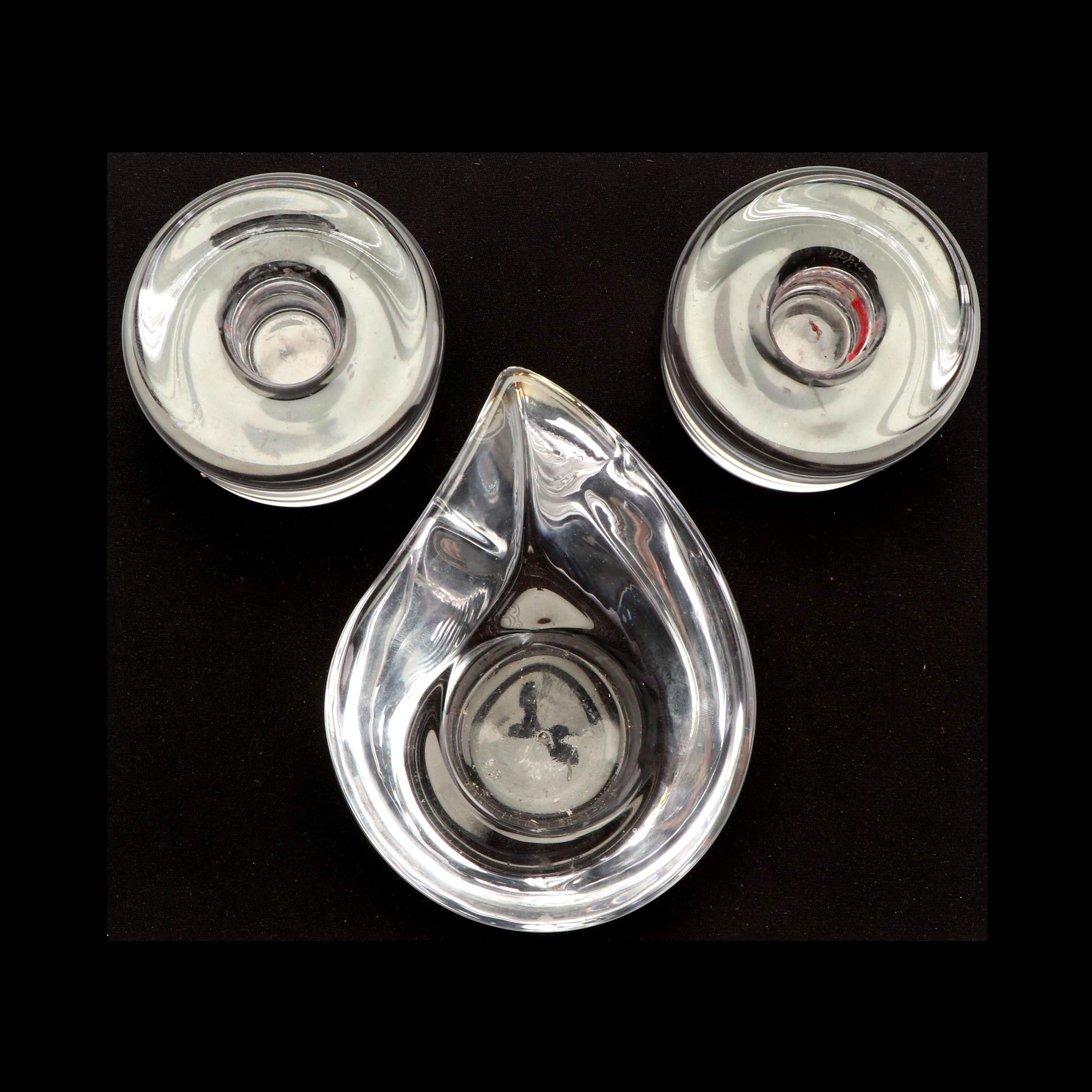 Orrefors Swedish Crystal Votive Candle Holders