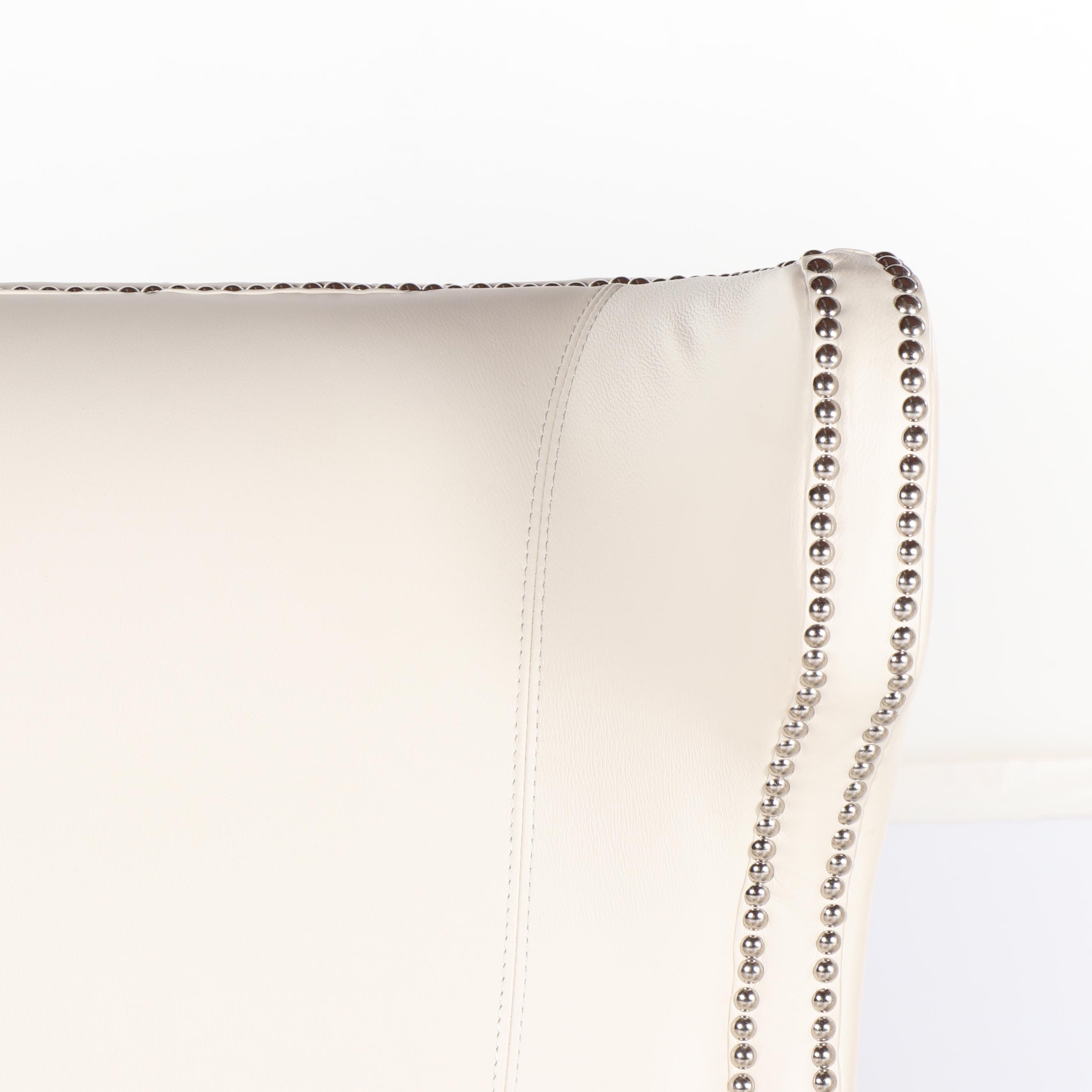 "Davis" Leather Wingback Armchairs by Z Gallerie, 21st Century