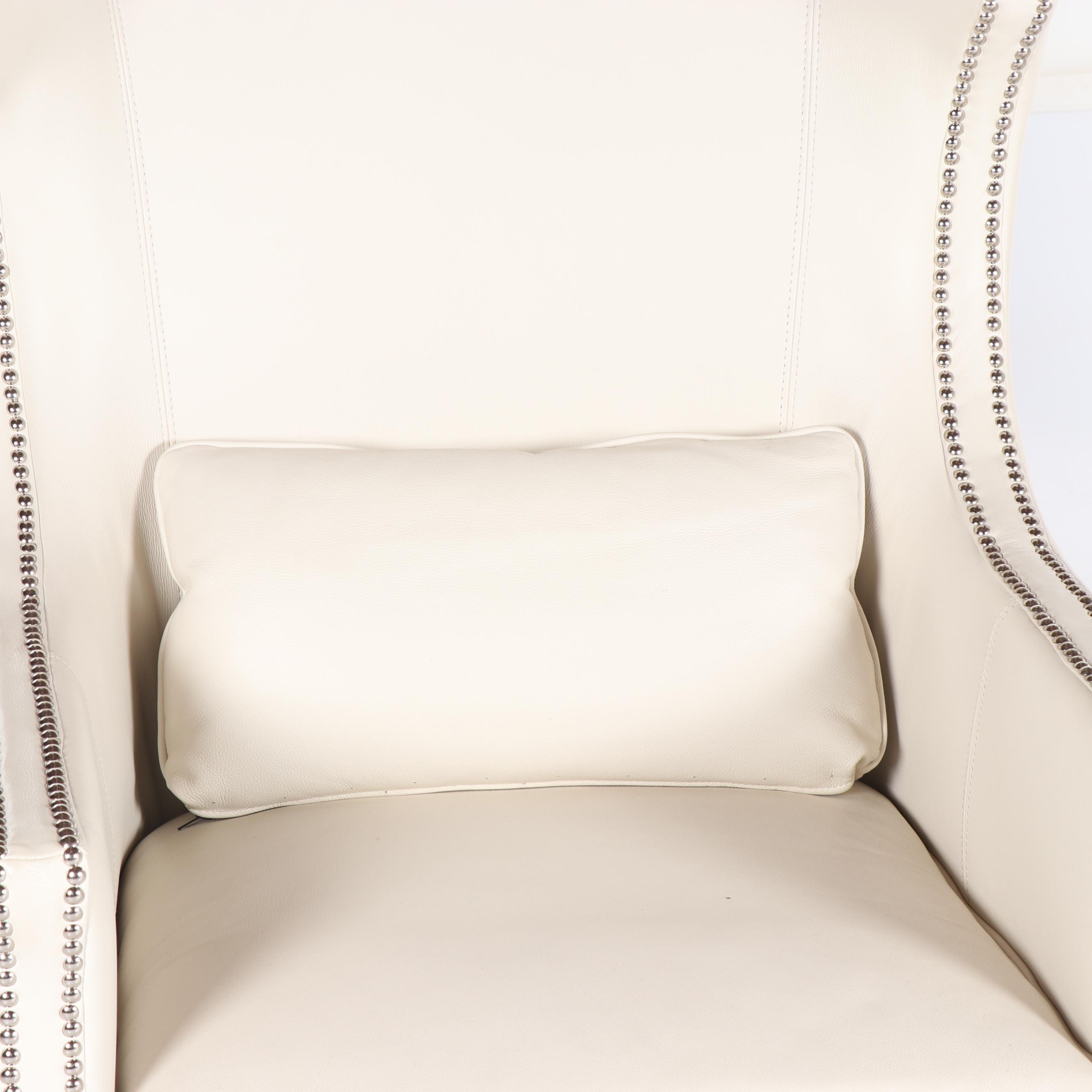 "Davis" Leather Wingback Armchairs by Z Gallerie, 21st Century