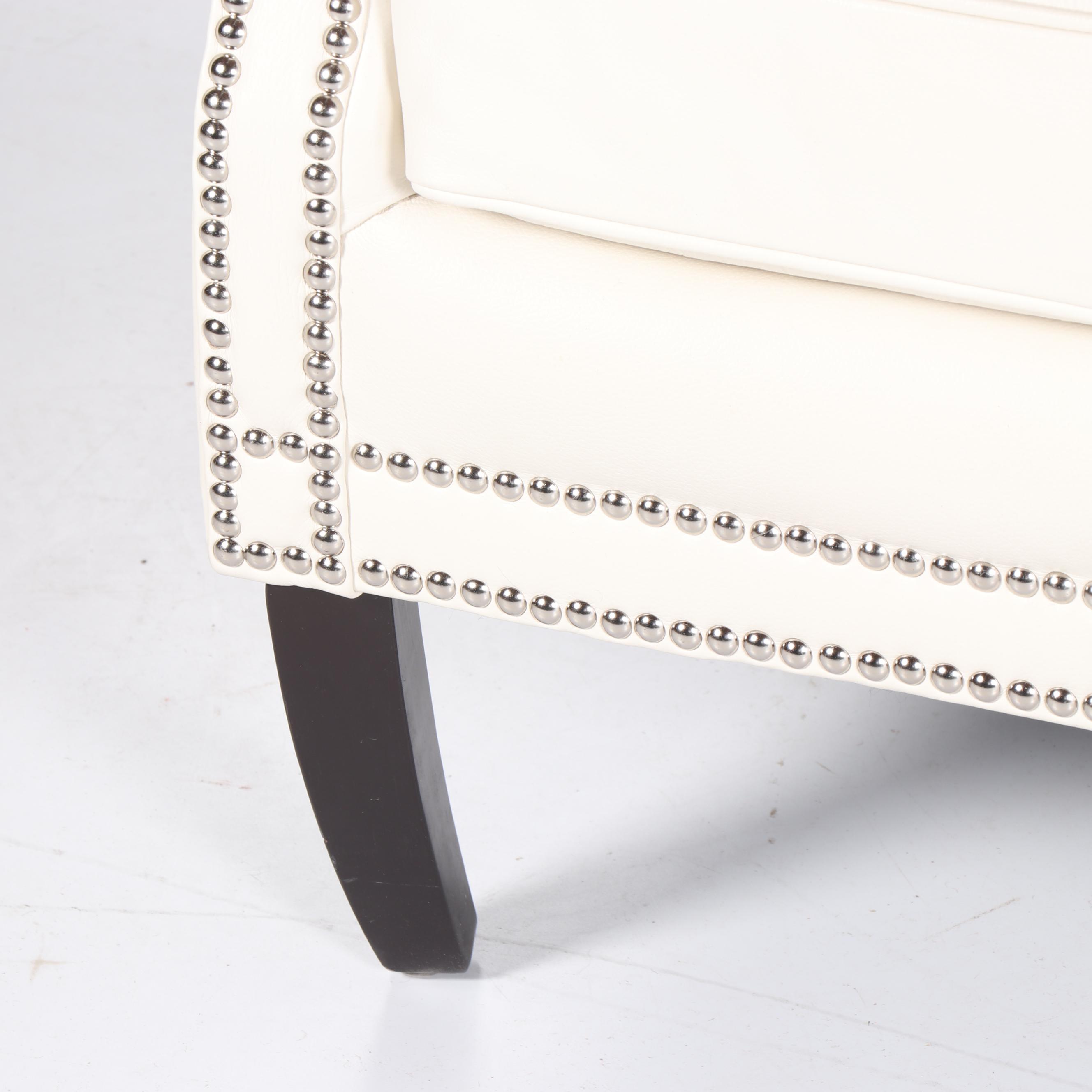 "Davis" Leather Wingback Armchairs by Z Gallerie, 21st Century