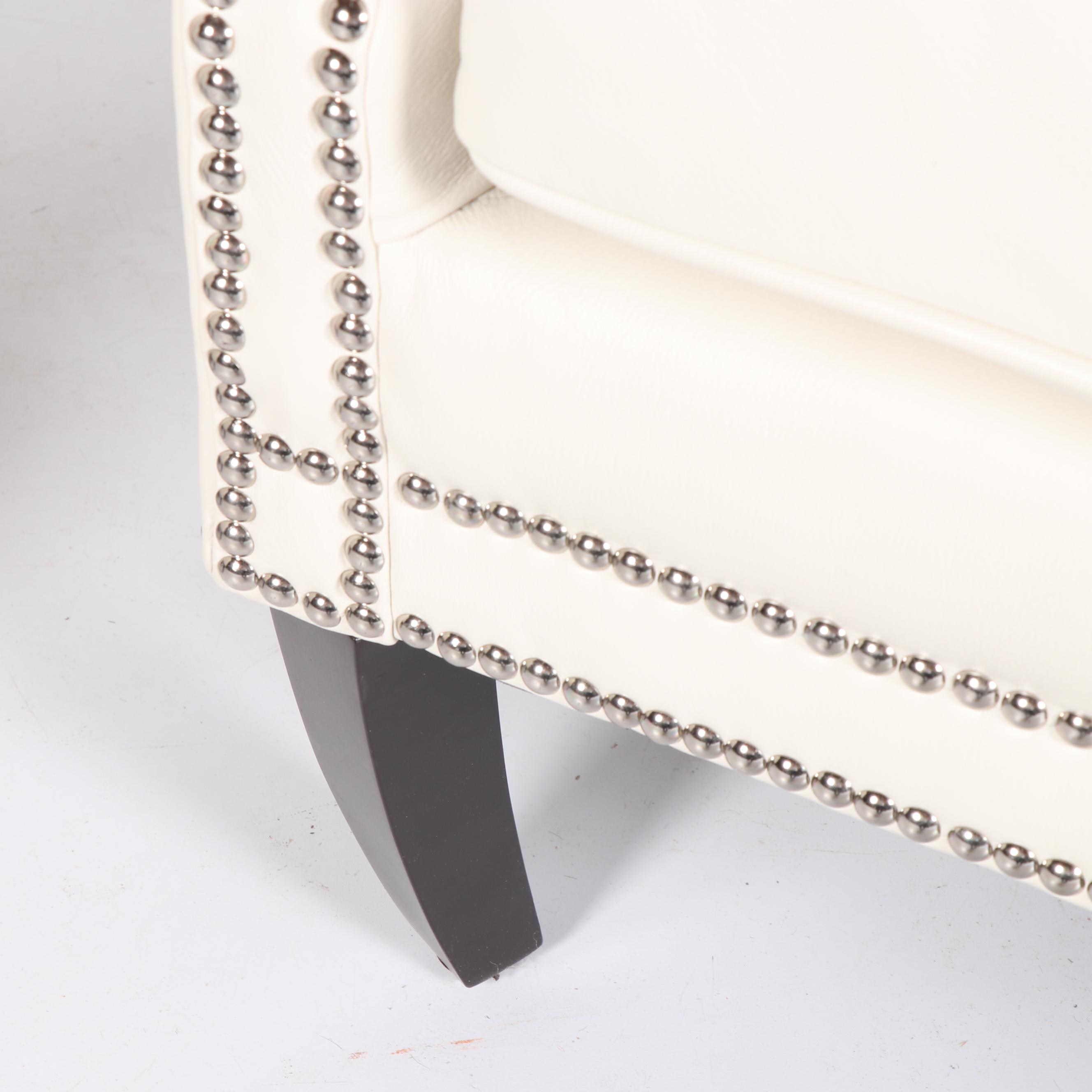 "Davis" Leather Wingback Armchairs by Z Gallerie, 21st Century