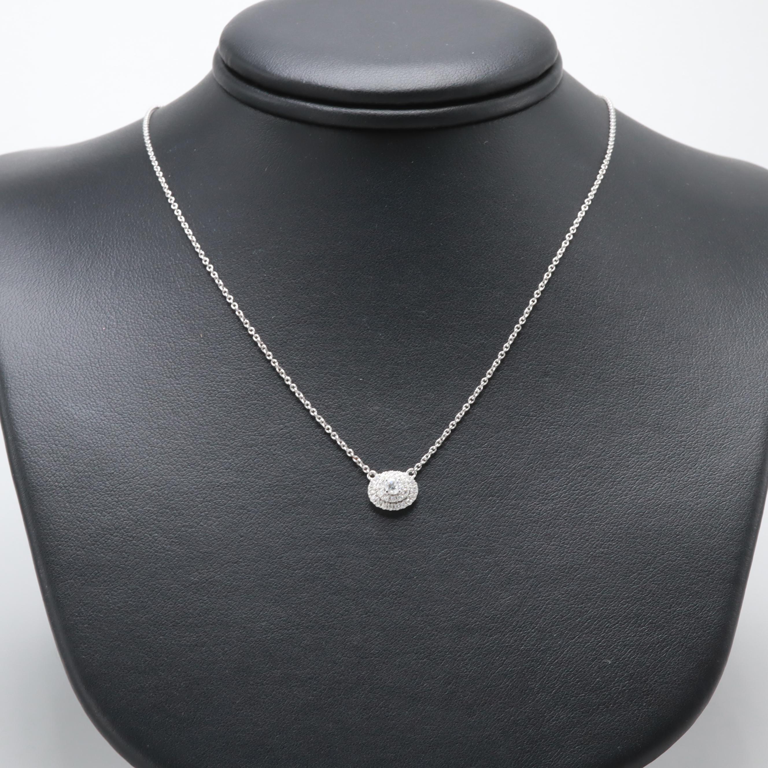 18K White Gold Diamond Necklace