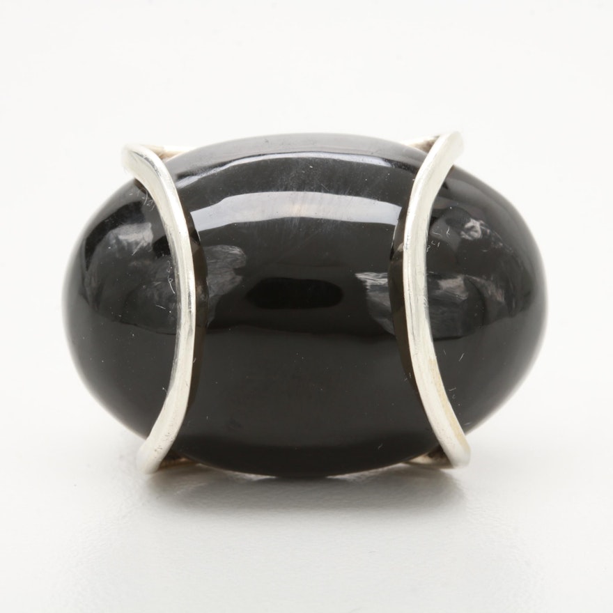 Sterling Silver Obsidian Ring