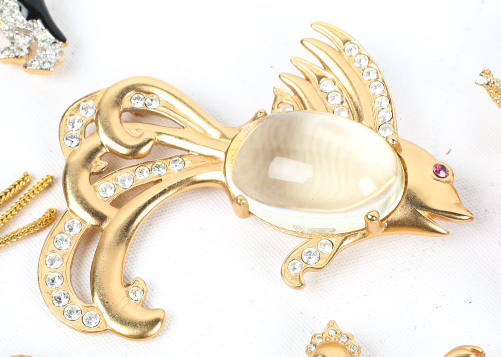 Collection of Costume Brooches featuring Jelly Belly Style Animal Brooches