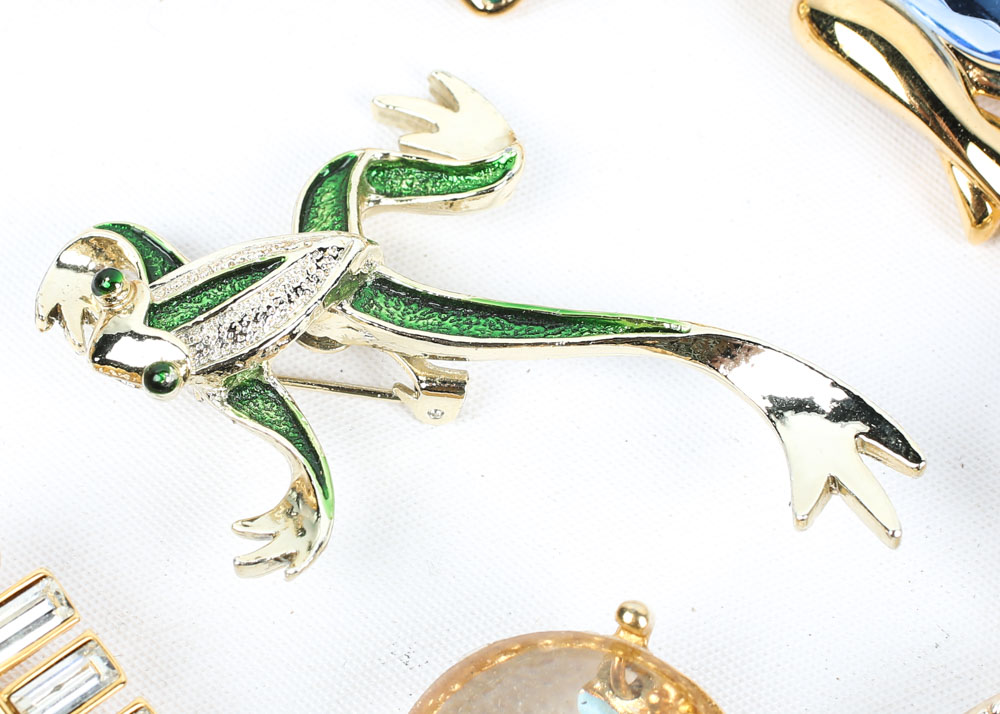Collection of Costume Brooches featuring Jelly Belly Style Animal Brooches