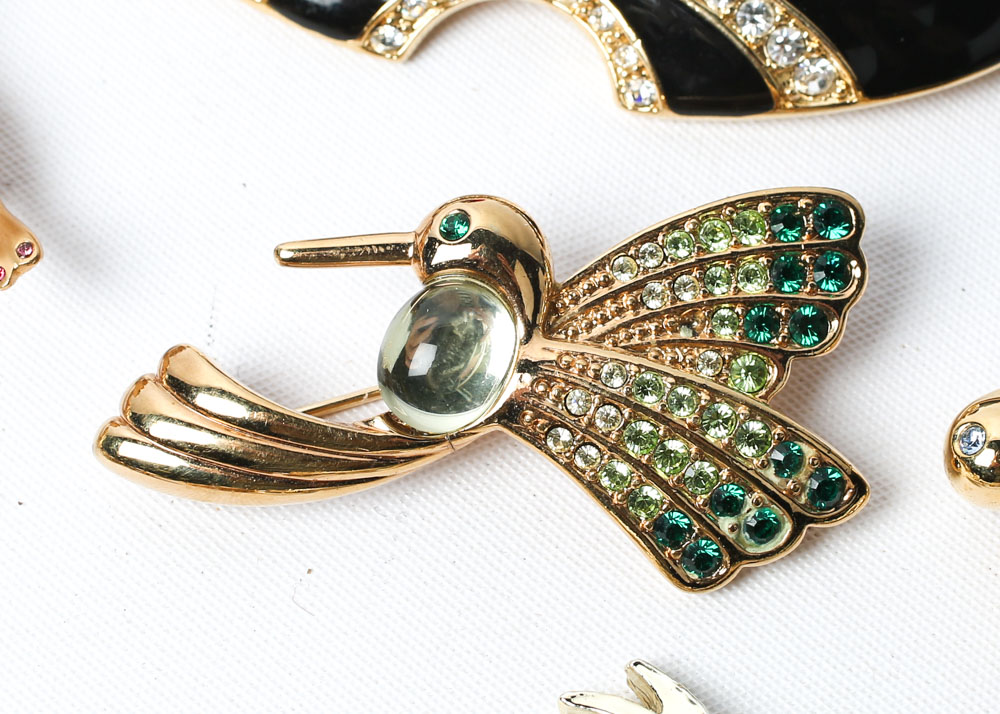 Collection of Costume Brooches featuring Jelly Belly Style Animal Brooches