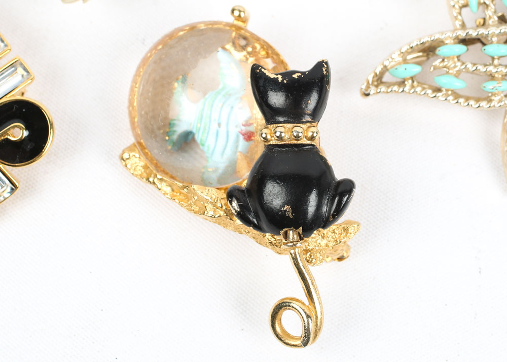 Collection of Costume Brooches featuring Jelly Belly Style Animal Brooches