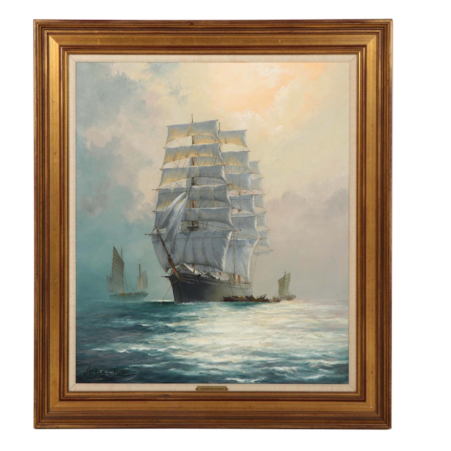 John Bentham-Dinsdale Oil Painting "The Clipper Ship, The Star of France"