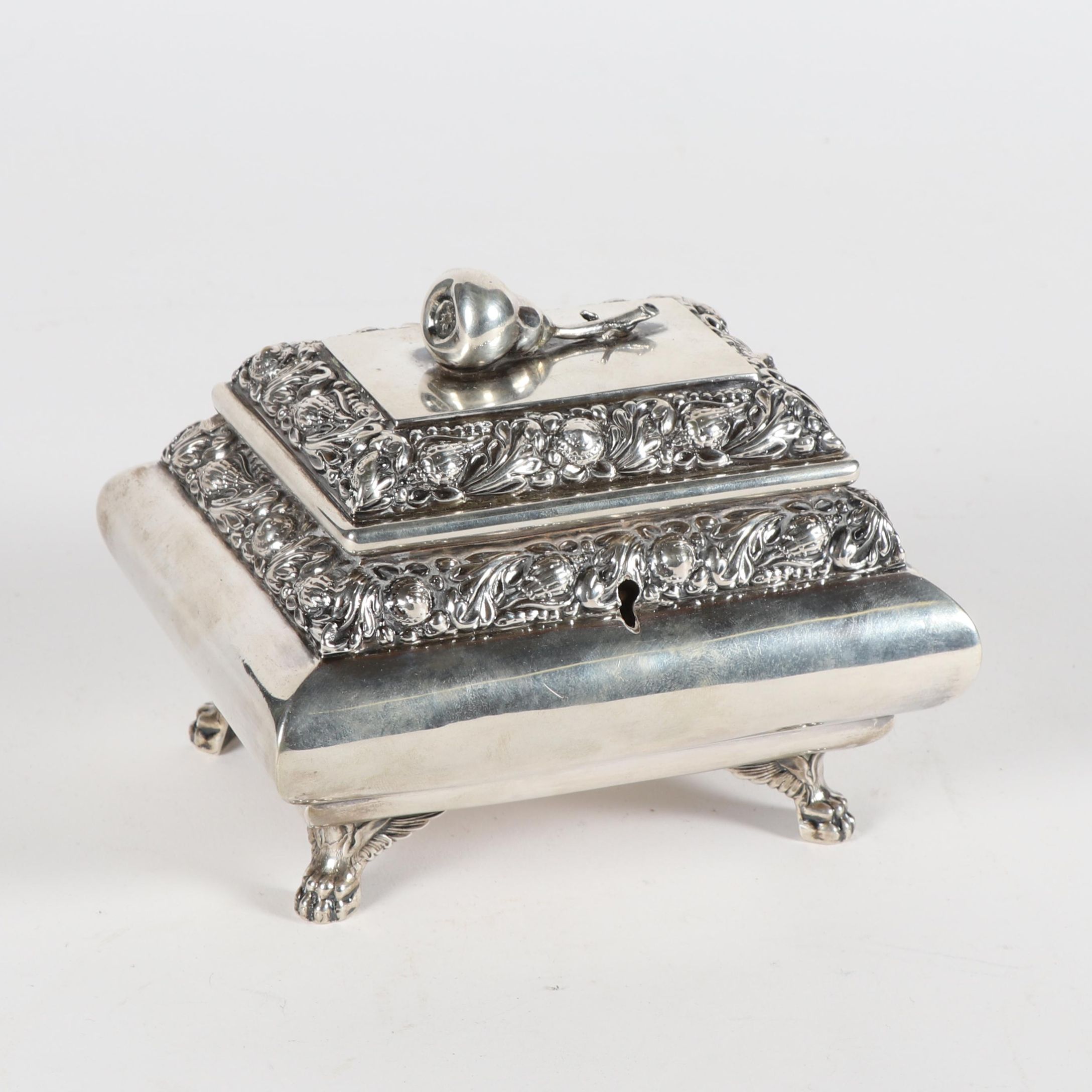 Austrian Repoussé Silver Casket, ca. Mid 19th Century