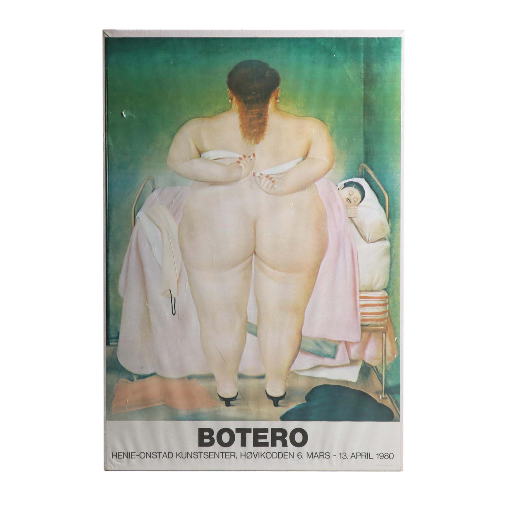1980 Norwegian Fernando Botero Exhibition Poster "The Morning After"
