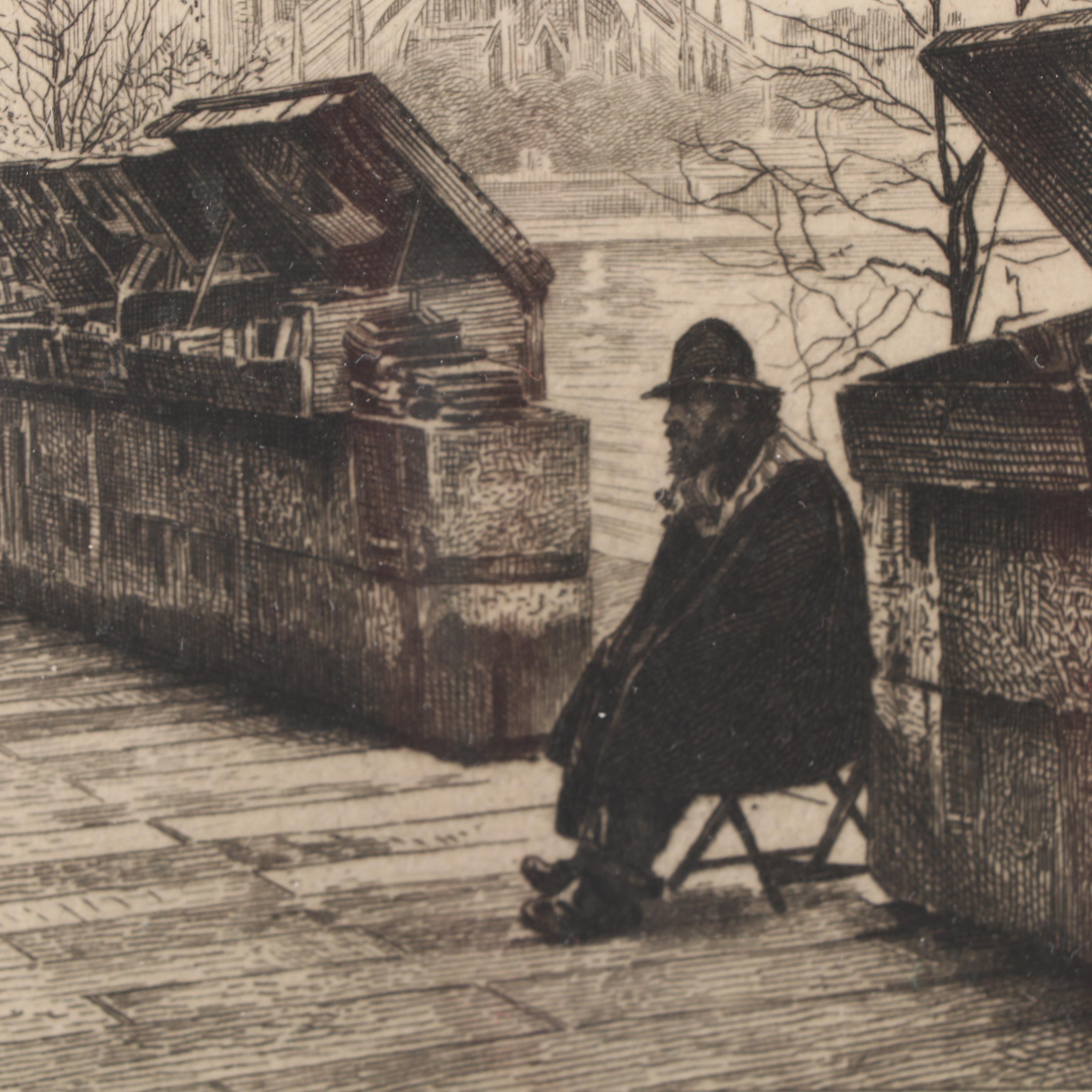 Antoine "Yvon" Monay Etching of Paris
