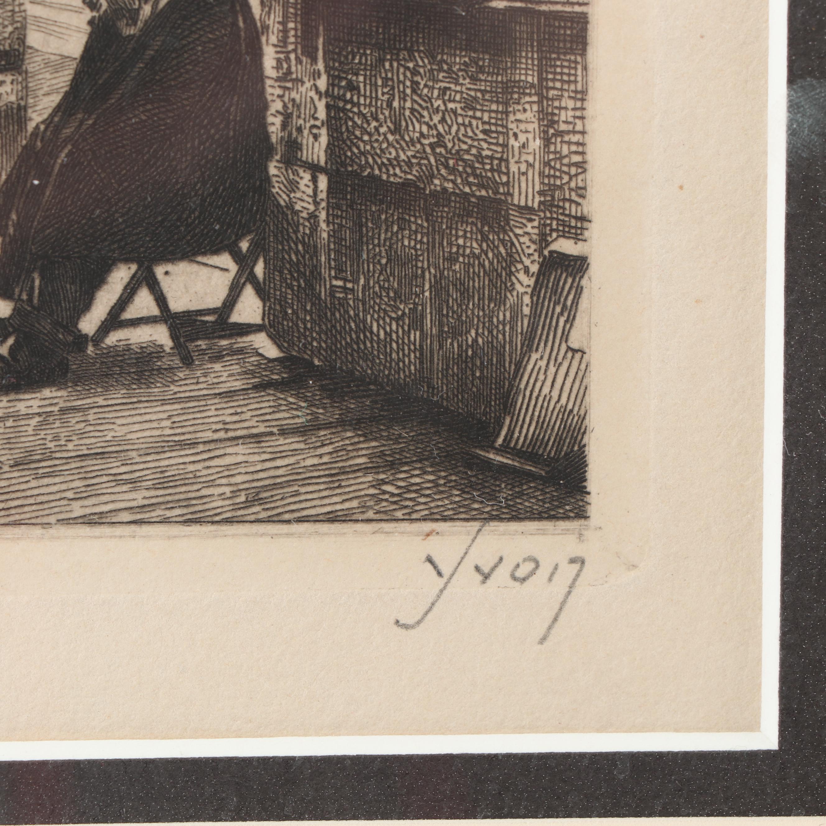 Antoine "Yvon" Monay Etching of Paris