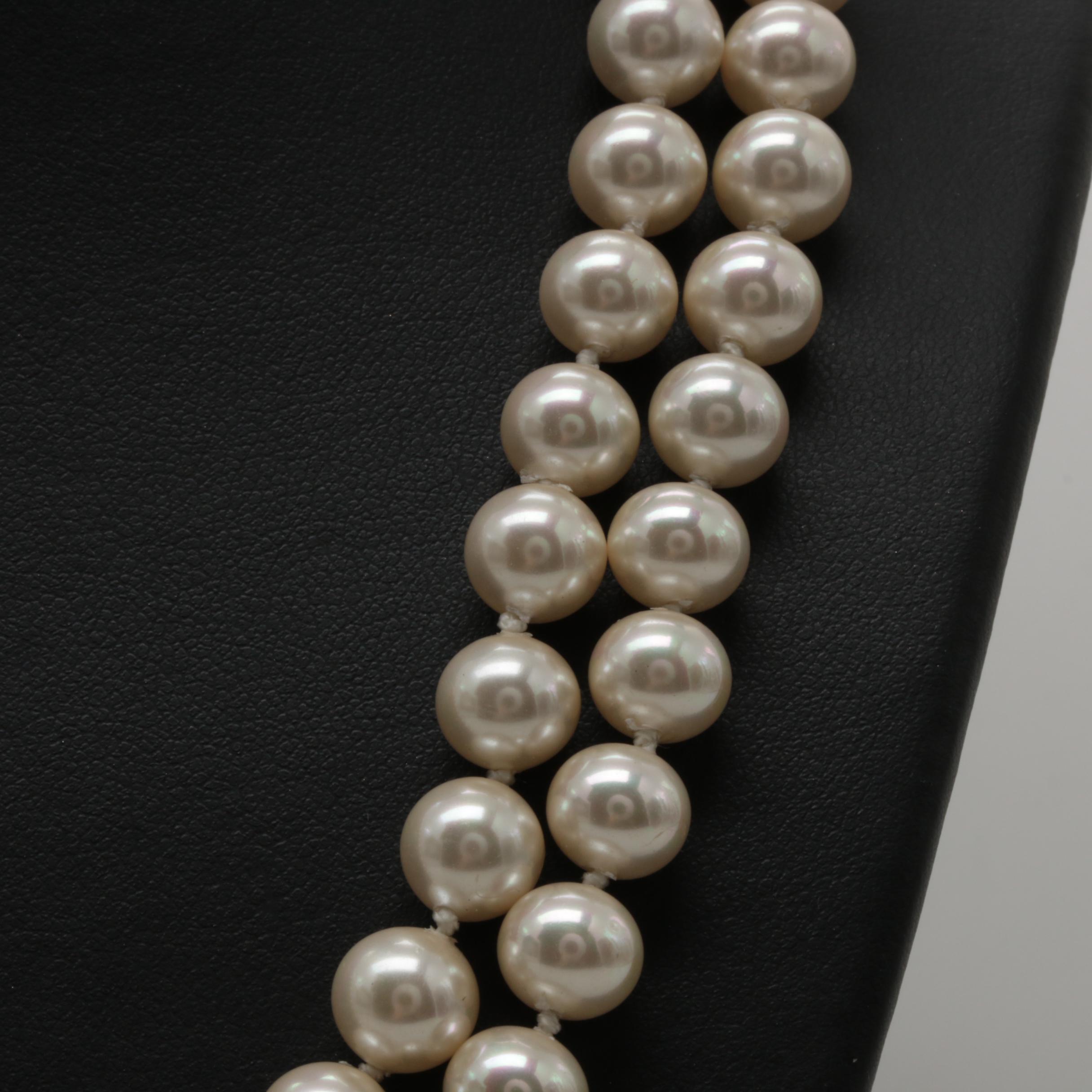 Imitation Pearl Necklaces with Tori Burch Dome Ring