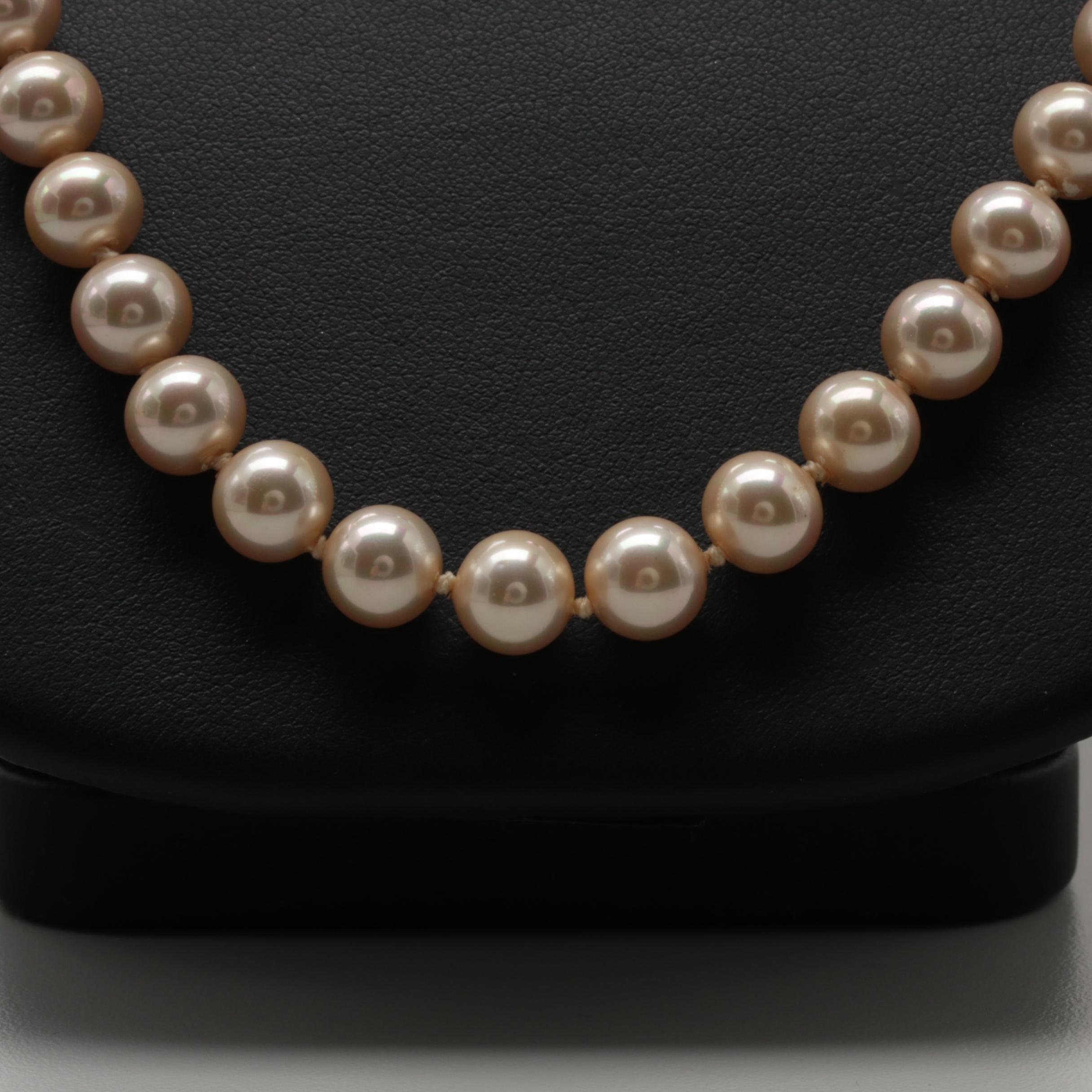 Imitation Pearl Necklaces with Tori Burch Dome Ring