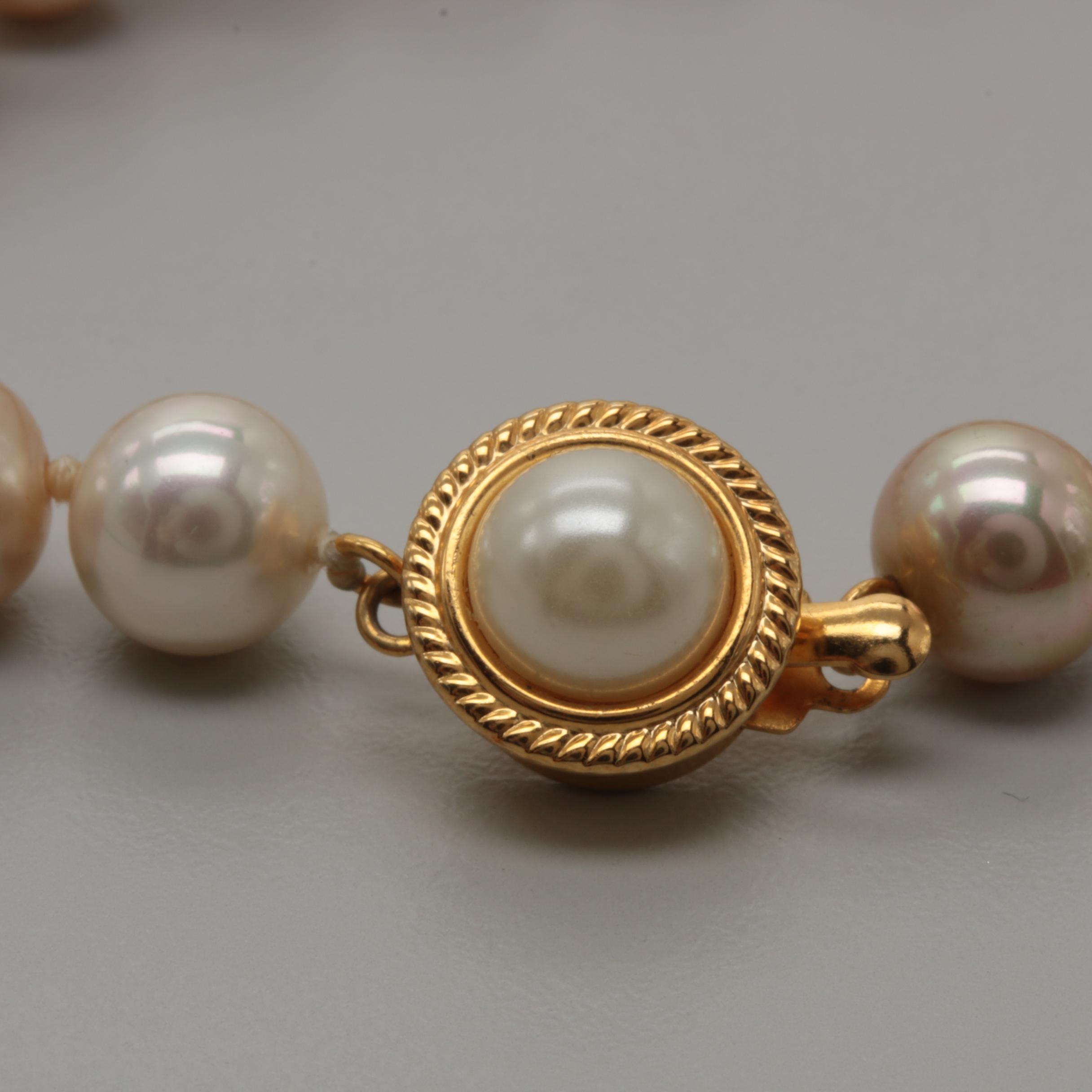Imitation Pearl Necklaces with Tori Burch Dome Ring