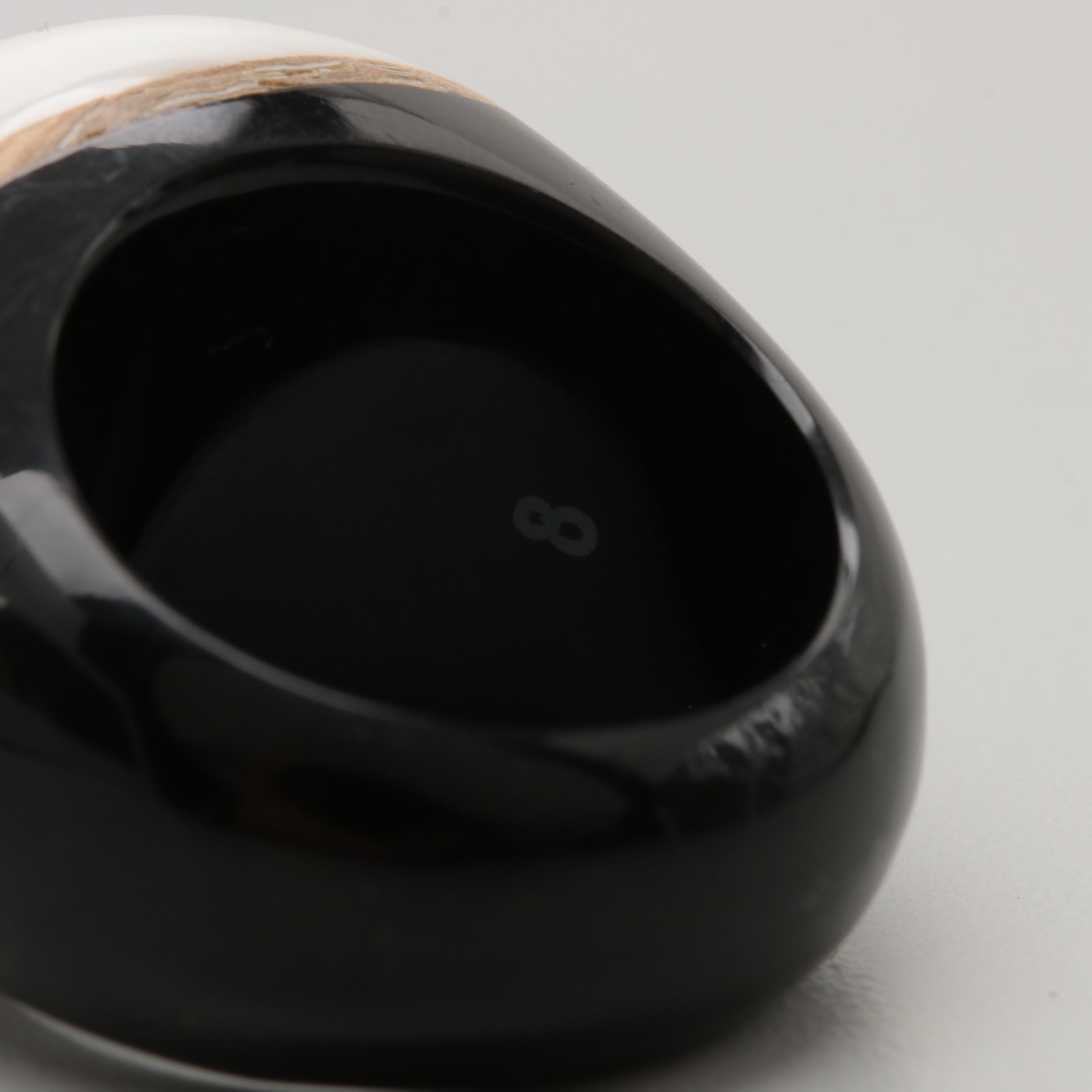 Imitation Pearl Necklaces with Tori Burch Dome Ring