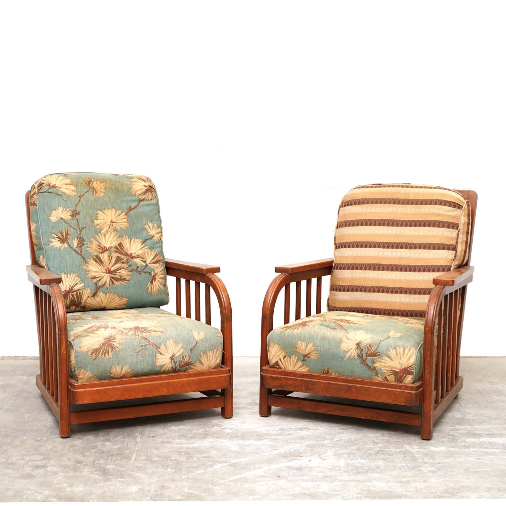 Oak Lounge Chairs by Stickley Brothers, Early 20th Century