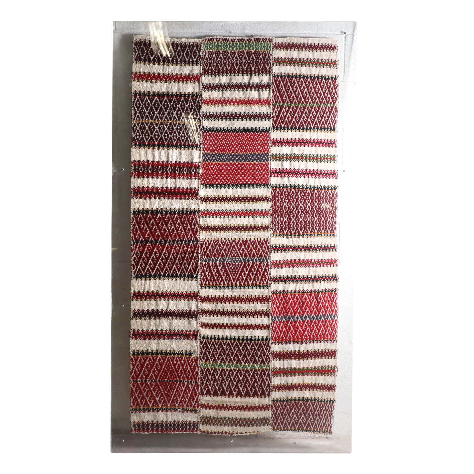 Handwoven Turkish Konya Wool Yastik Displayed in Plexiglass