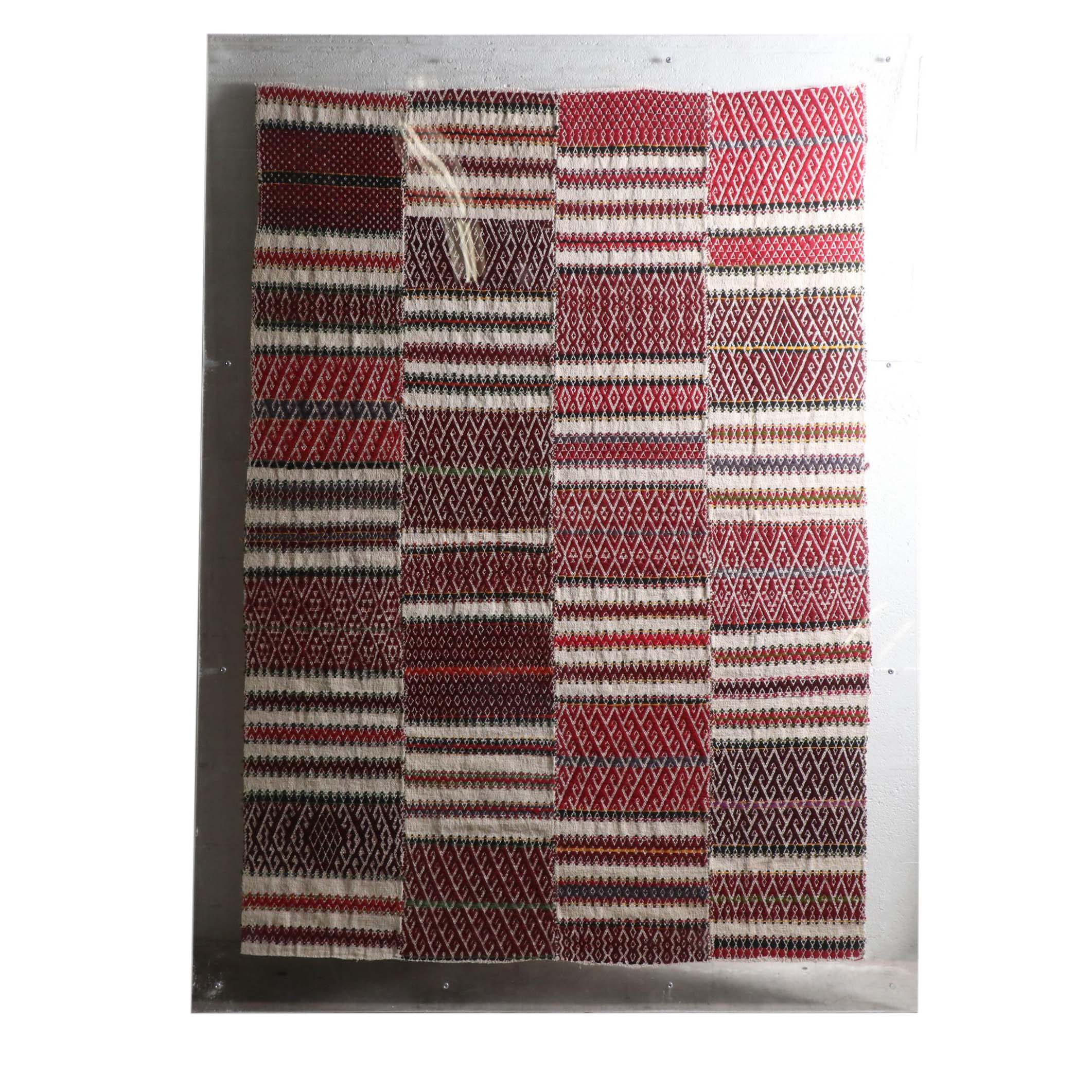 Handwoven Turkish Konya Wool Yastik Displayed in Plexiglass
