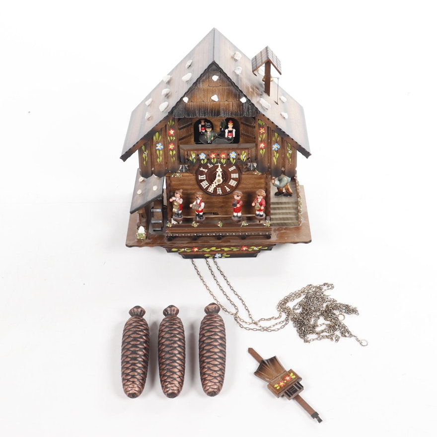 German Chalet Style Cuckoo Clock With Swiss "Romance" Musical Movement
