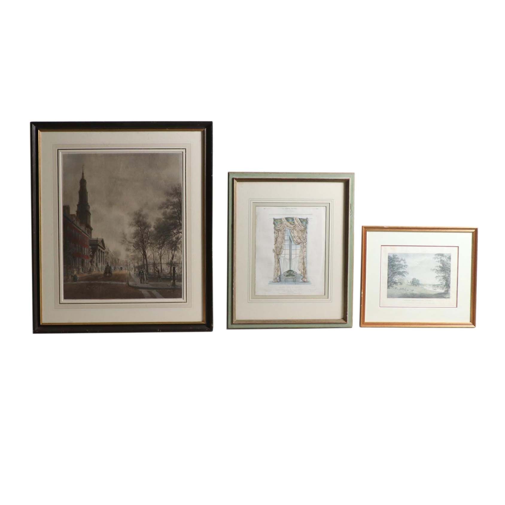 Hand-Colored Lithographs and Etching