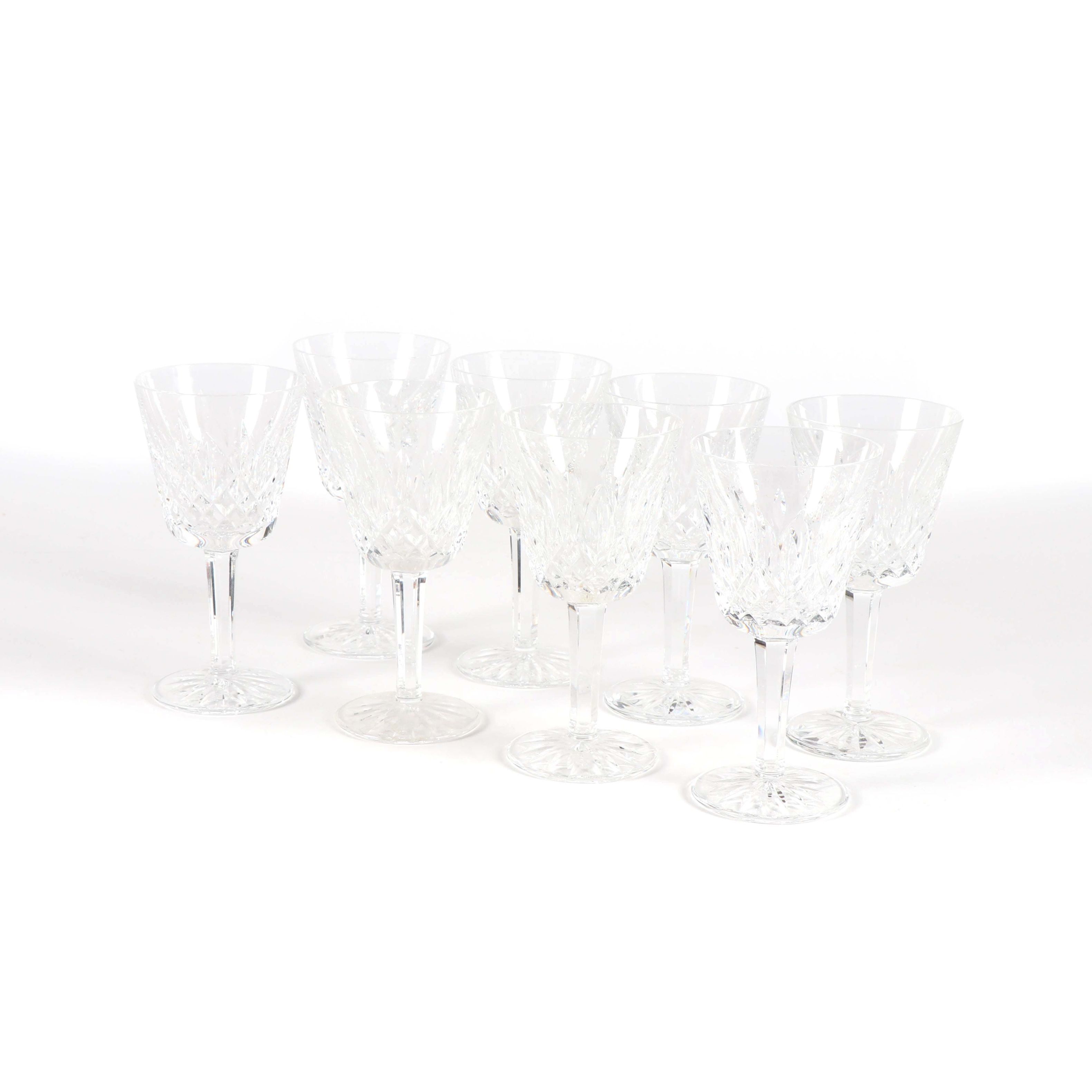 Waterford Crystal "Lismore" Claret Wine Glasses