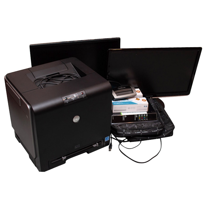 Dell Color Laser Printer, Samsung Monitor and Other Electronics