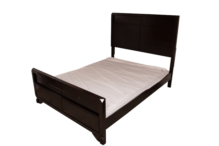 Contemporary Oak Full Bed Frame