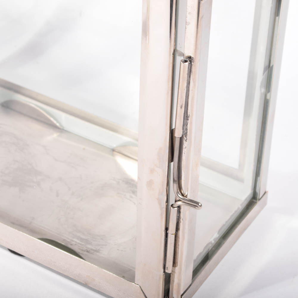 Contemporary Aluminum and Leather Candle Lanterns