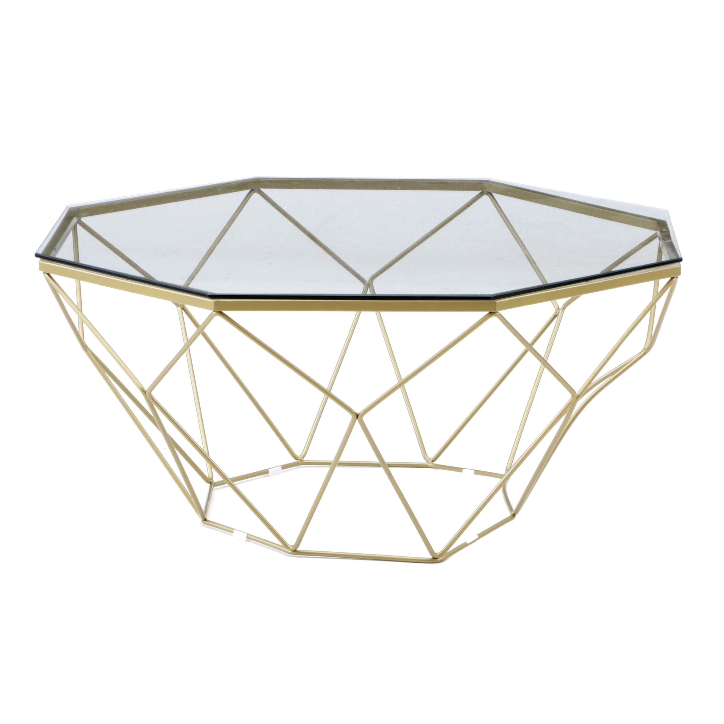 Edloe Finch Luna  Modern Glass Coffee Table