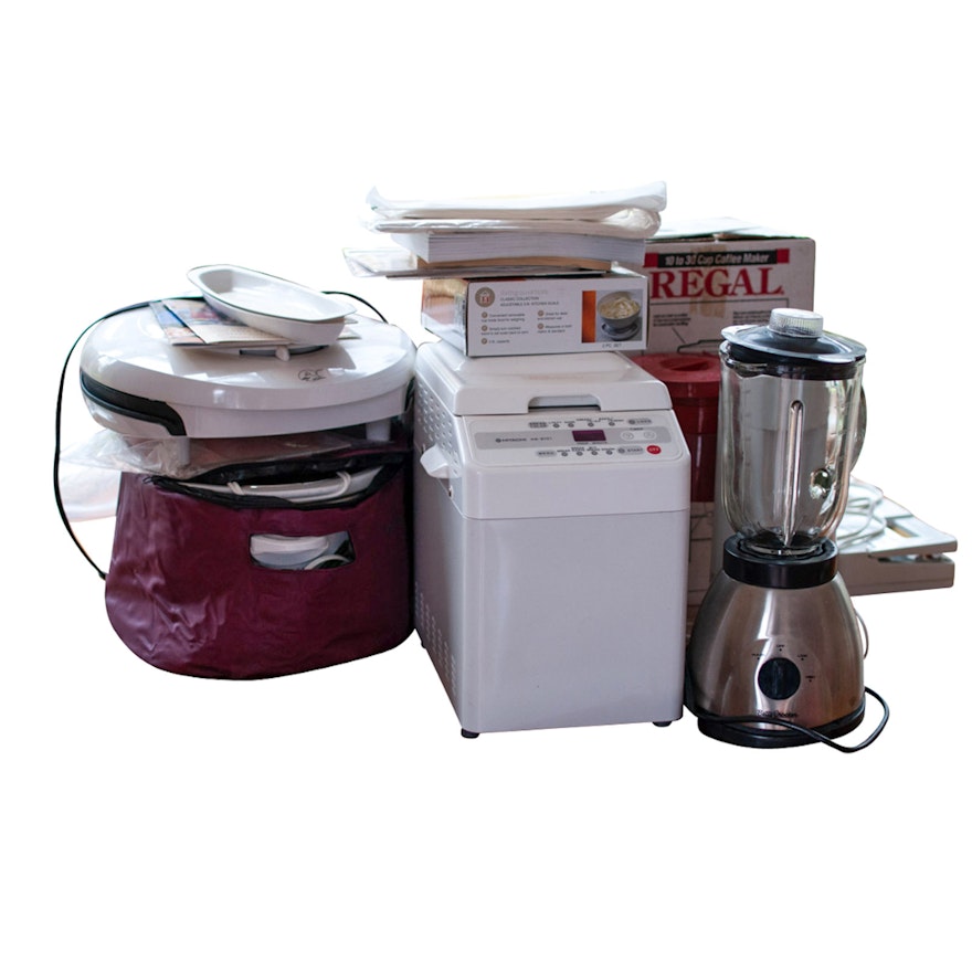 Small Kitchen Appliances Including Omega Juicer, Hitachi Home Bakery and More