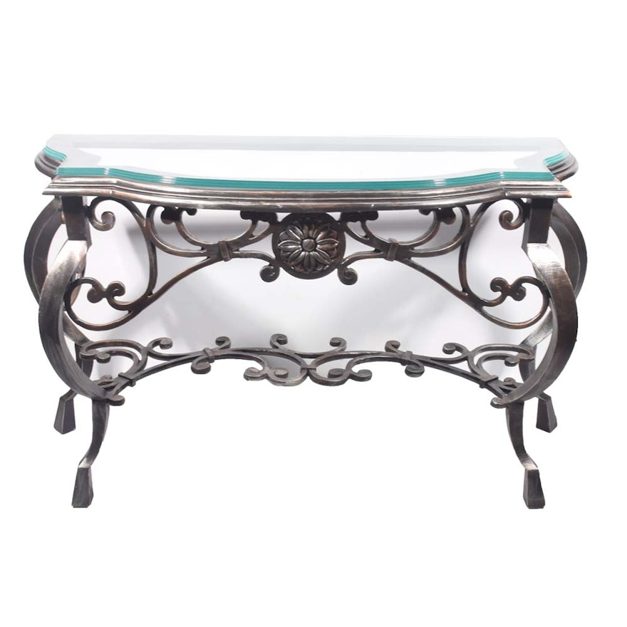 Italianate Steel Console Table, Contemporary