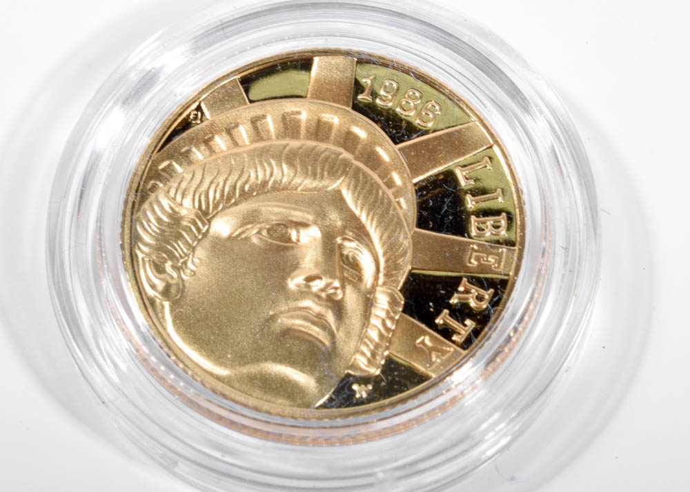 1986 Ellis Island Commemorative Gold and Silver Proof Coin Set