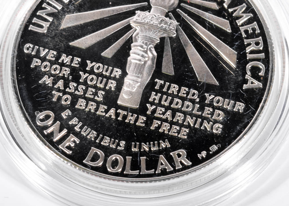 1986 Ellis Island Commemorative Gold and Silver Proof Coin Set