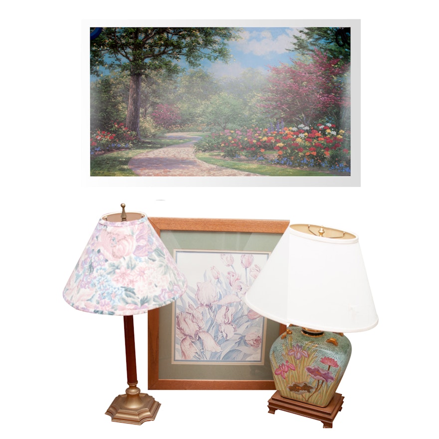 Schaefer Miles Seriolithograph "Summer Enchantment" and Other Decor