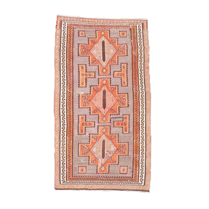 Handwoven Persian Afshar Slitweave Wool Kilim