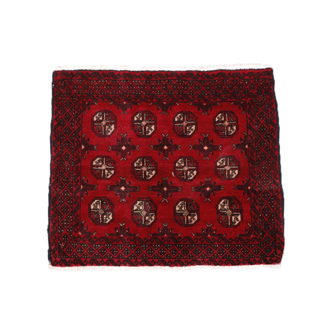 Hand-Knotted Persian Bokhara Wool Floor Mat