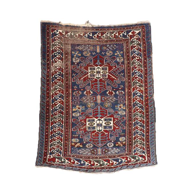 Hand-Knotted Caucasian Shirvan Wool Rug