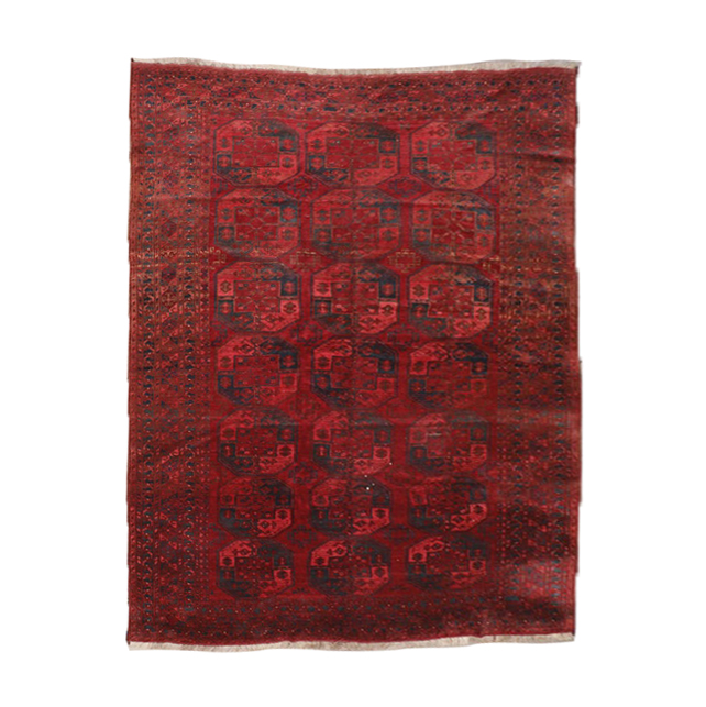 Hand-Knotted Turkmen Ersari Bokhara Wool Rug