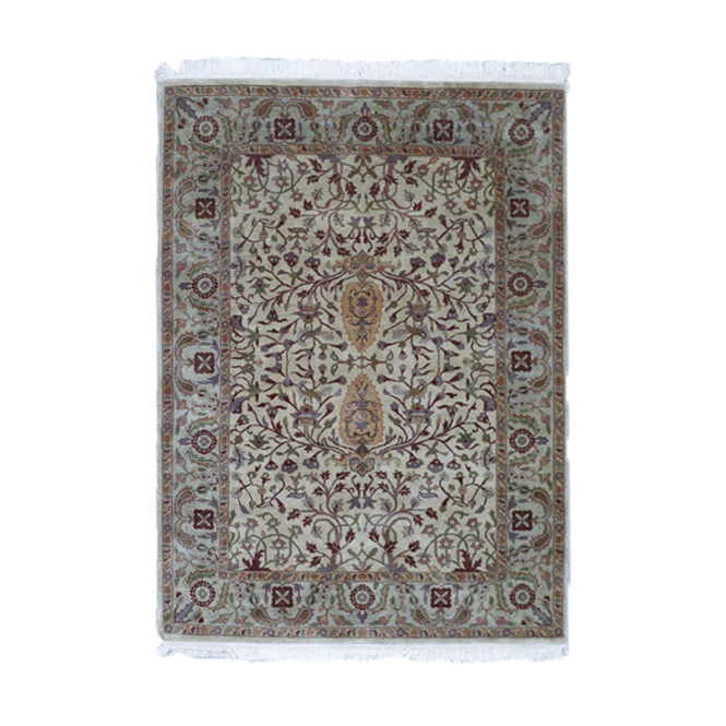 Finely Hand-Knotted Indo-Persian Wool Rug