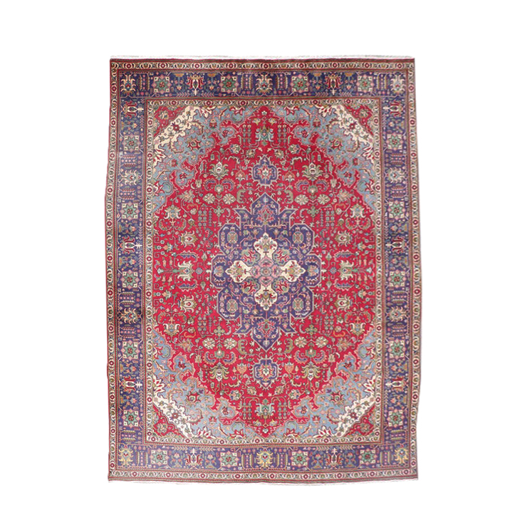 Hand-Knotted Persian Tabriz Wool Room Sized Rug
