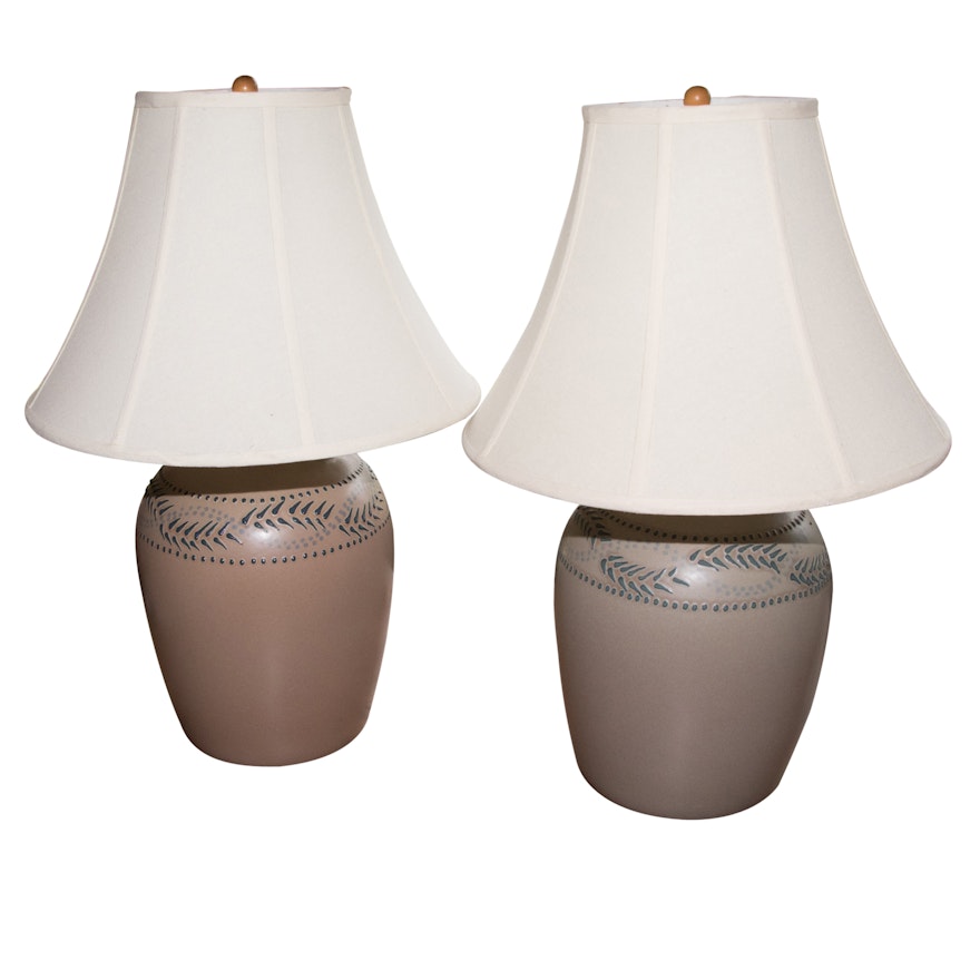 Cast Stoneware Table Lamps