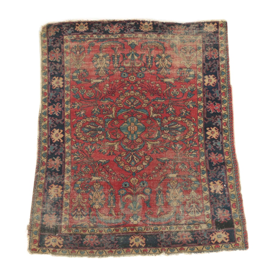 Semi-Antique Hand-Knotted Persian Mehriban Wool Rug