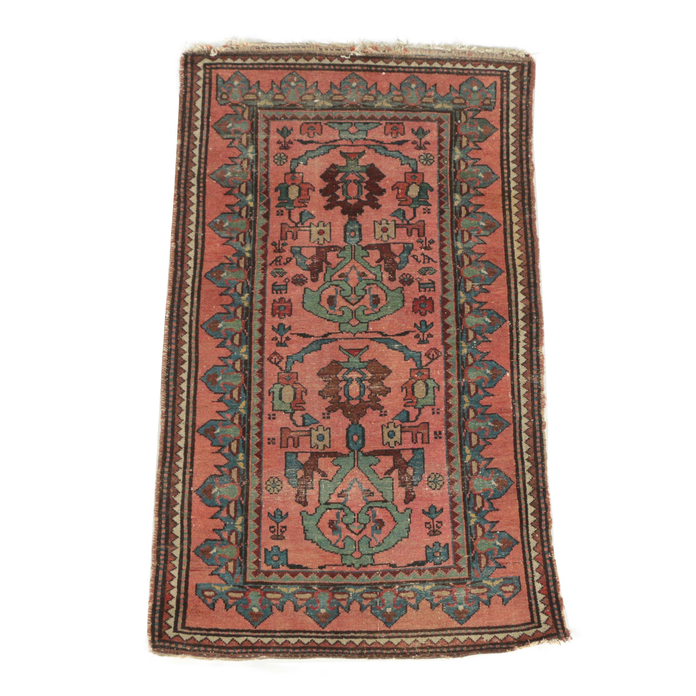 Semi-Antique Hand-Knotted Caucasian Shirvan Wool Rug