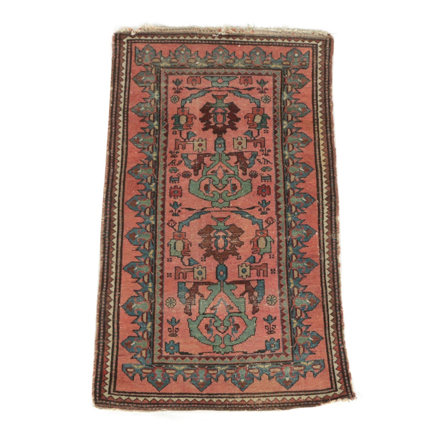 Semi-Antique Hand-Knotted Caucasian Shirvan Wool Rug