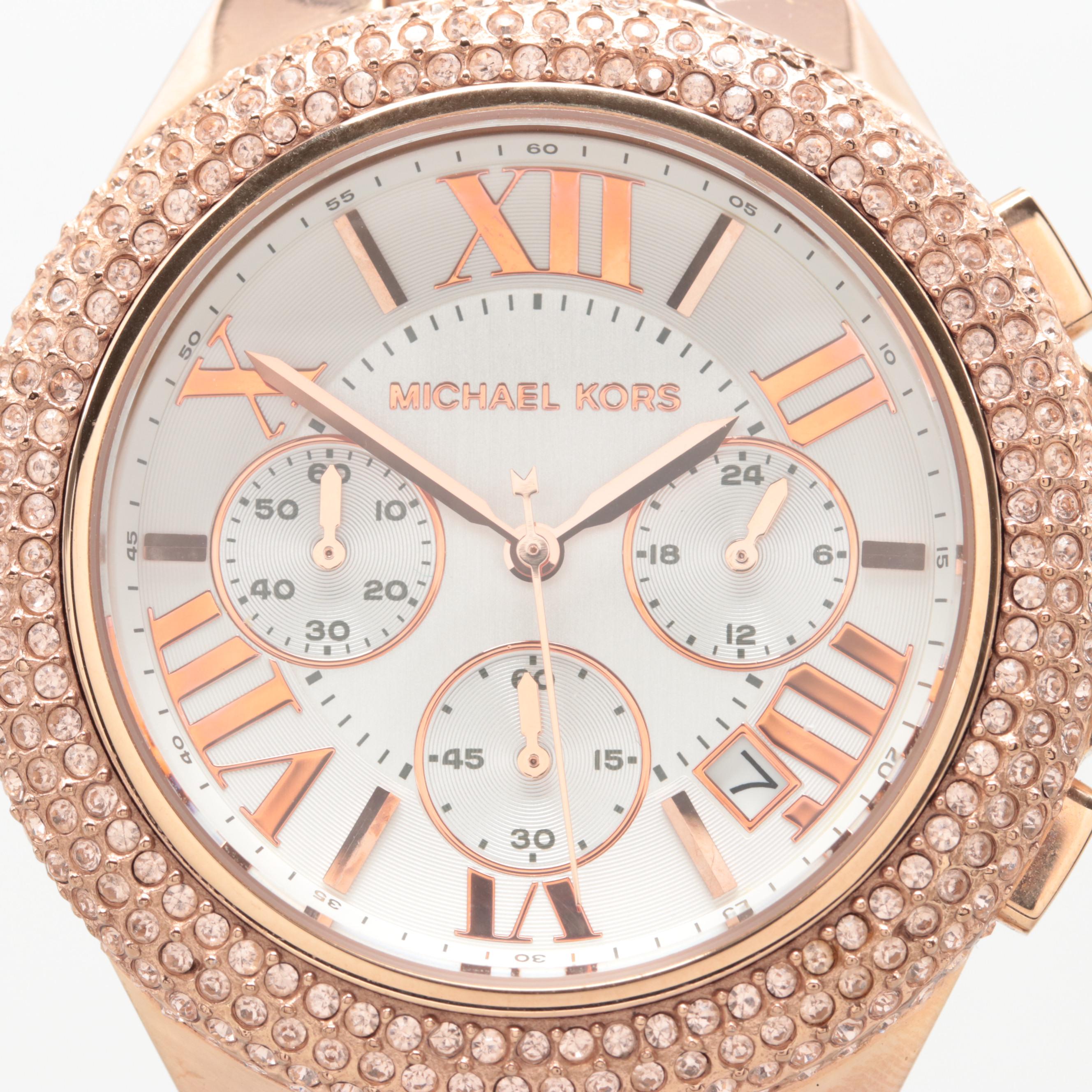 Michael Kors Model MK-5636 Rose Gold Tone Chronograph Watch