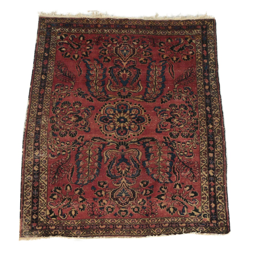 Semi-Antique Hand-Knotted Persian Lilihan Wool Rug
