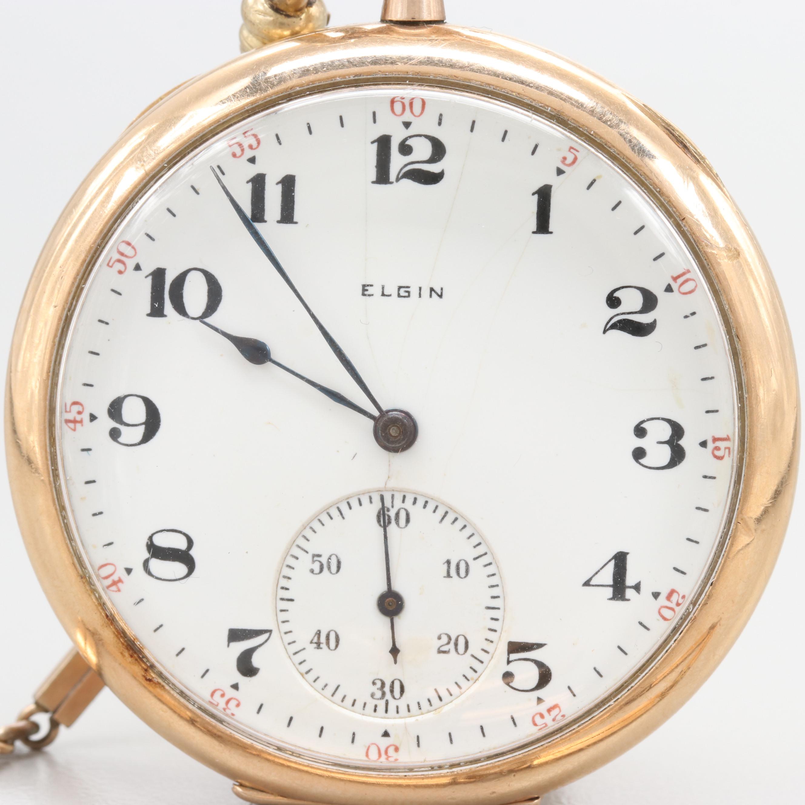 Elgin Gold Filled Hunting Case Pocket Watch Circa 1917