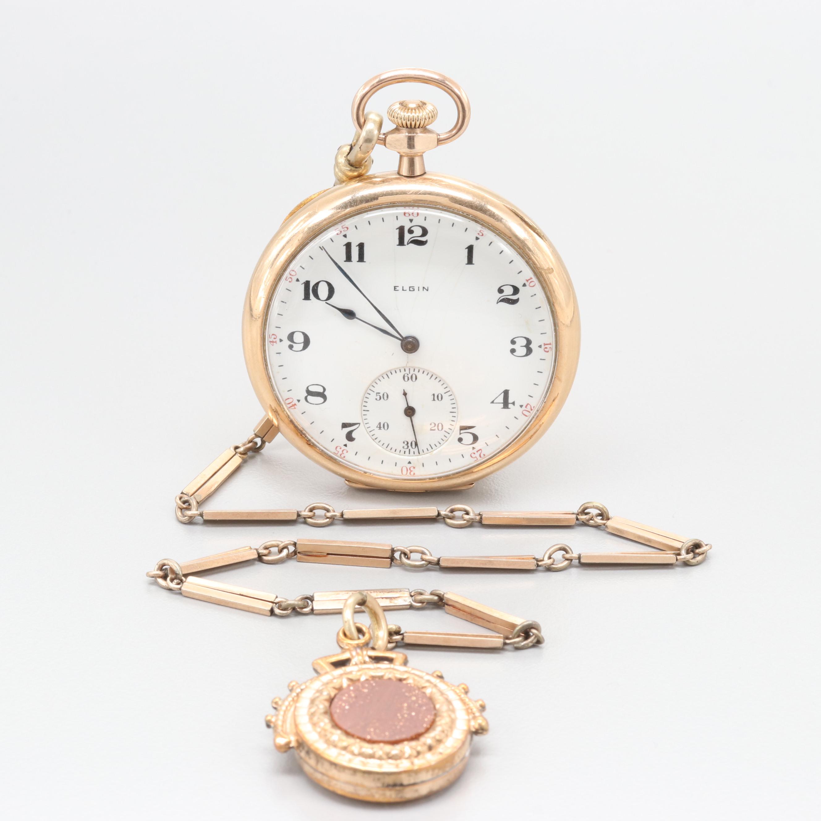 Elgin Gold Filled Hunting Case Pocket Watch Circa 1917