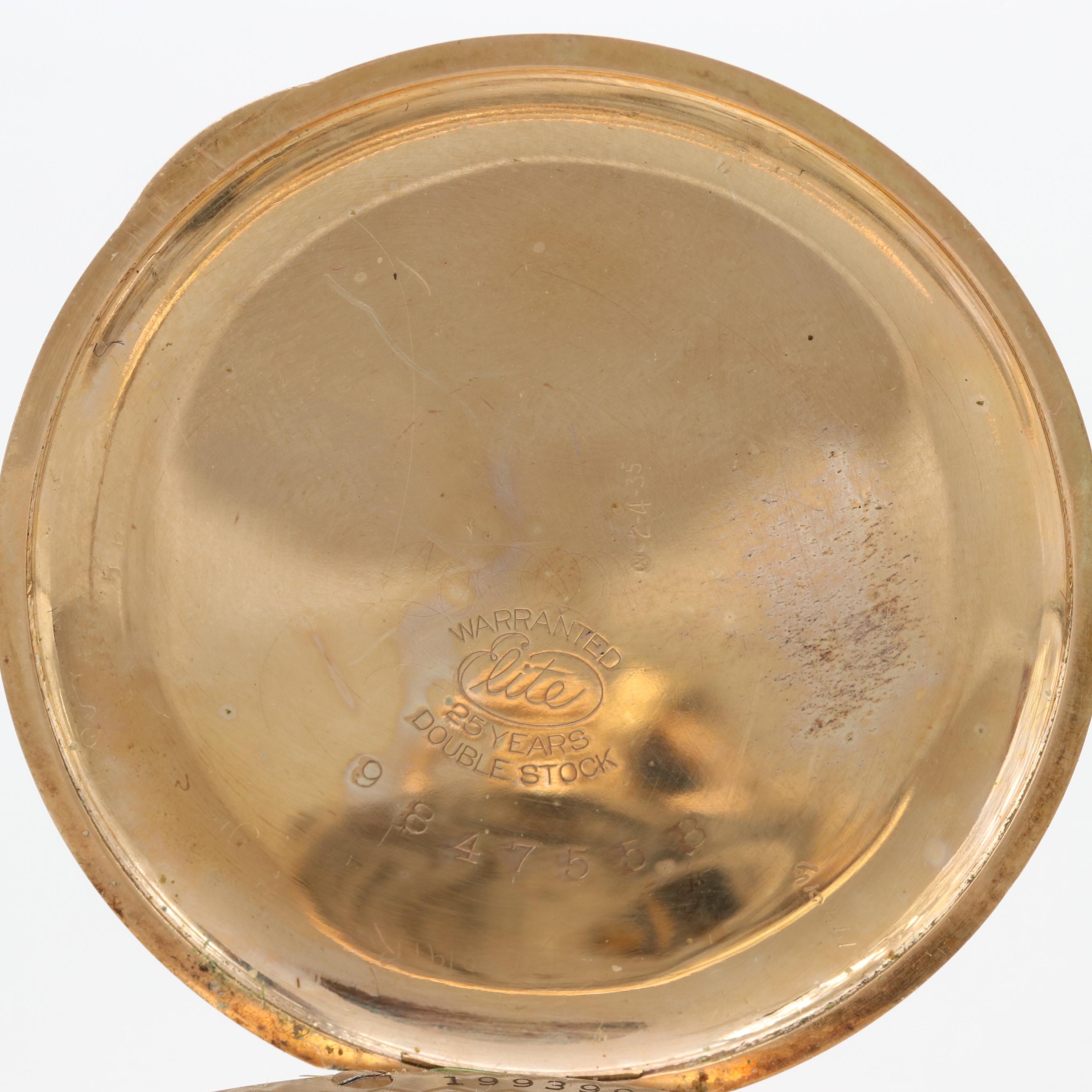 Elgin Gold Filled Hunting Case Pocket Watch Circa 1917